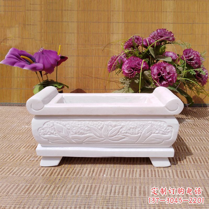 周口汉白玉石特色香炉雕塑