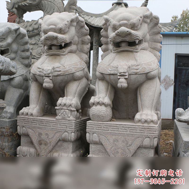 周口精美雕刻,汉白玉天安门石狮子