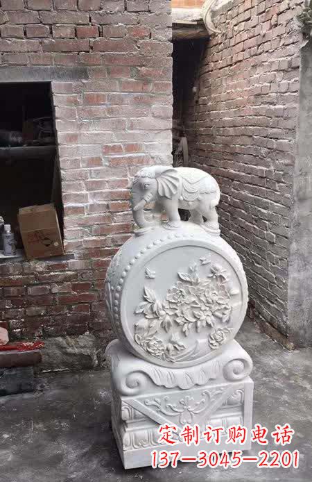 周口汉白玉小象抱鼓石