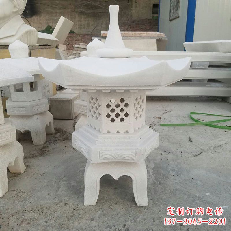周口汉白玉中式石雕灯笼