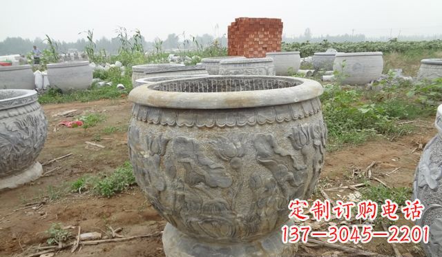 周口荷花花盆公园景观石浮雕