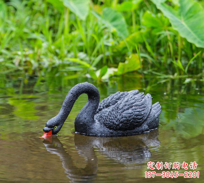 周口黑天鹅雕塑，水塘装饰摆件