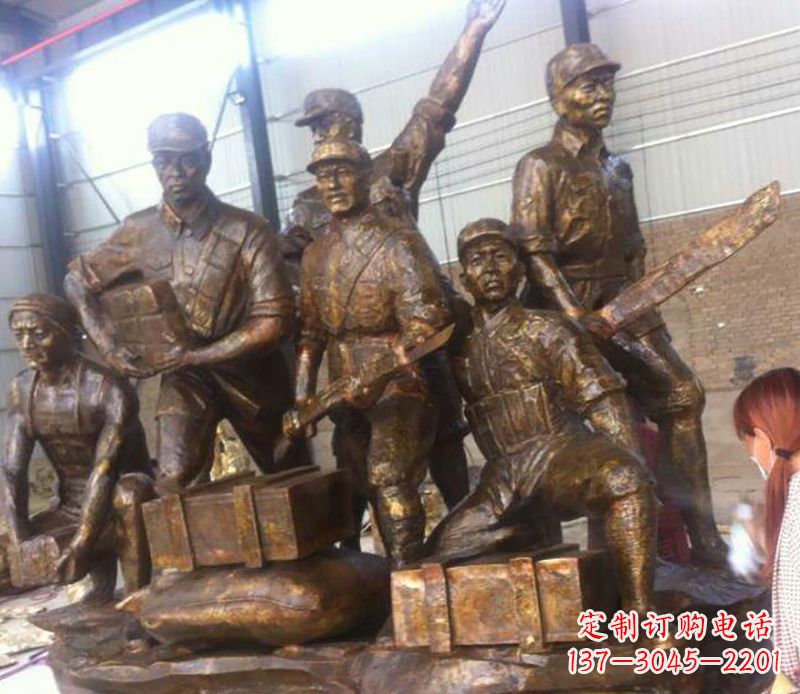 周口把热血历史纪念永久铸就——红军雕塑