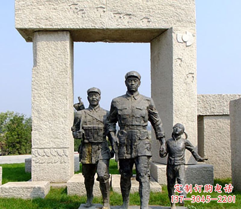 周口红军公园人物铜雕