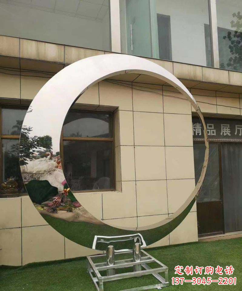 周口户外不锈钢圆环雕塑