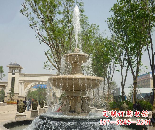 周口精美多层喷泉雕塑,营造出优美水乐园