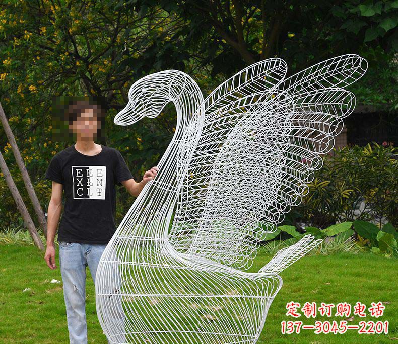 周口艺术精灵——户外不锈钢天鹅雕塑