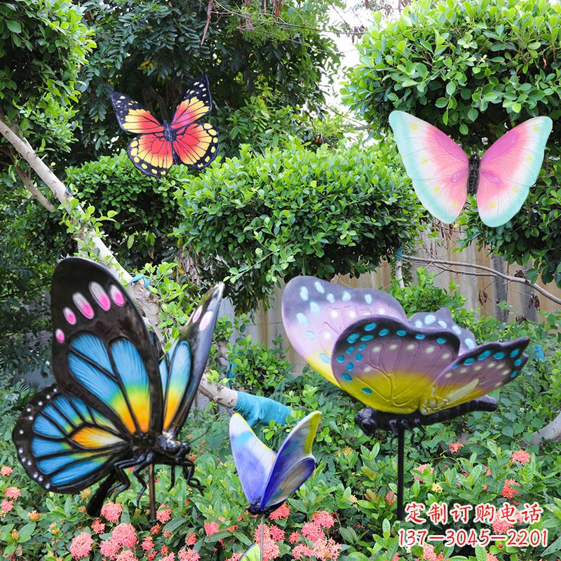 周口花园玻璃钢仿真蝴蝶雕塑