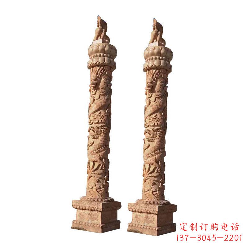 周口华表盘龙柱石雕
