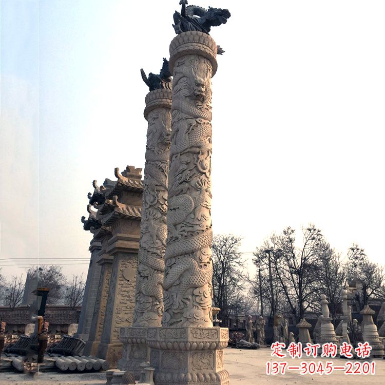 周口精致精美的华表柱石雕