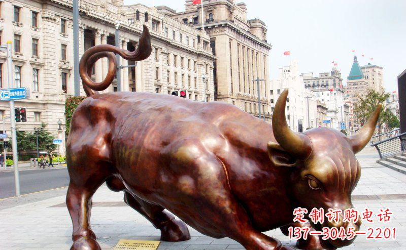 周口华尔街牛招财牛铜雕,拥有力量的象征