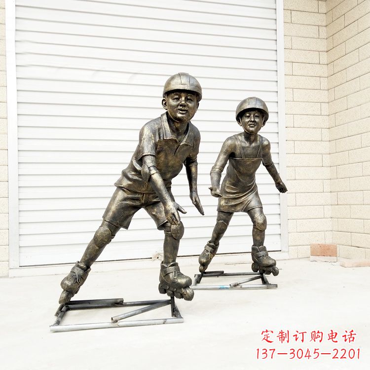 周口中领雕塑:仿铜小孩雕塑