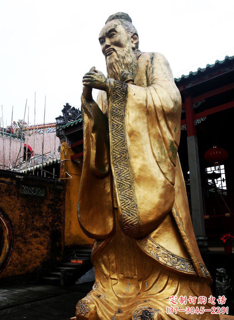 周口黄铜孔子名人铜雕