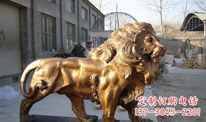 周口黄铜精美西洋狮子铜雕