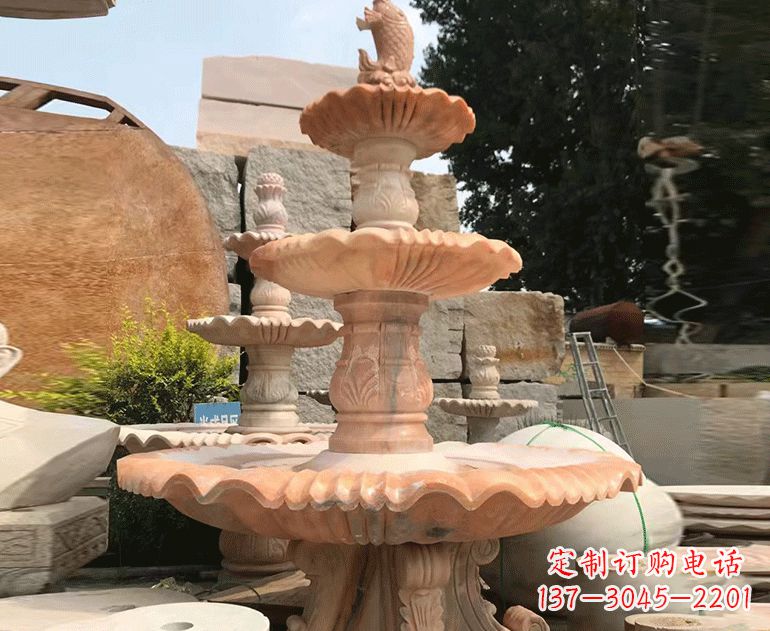 周口黄锈石喷泉雕塑