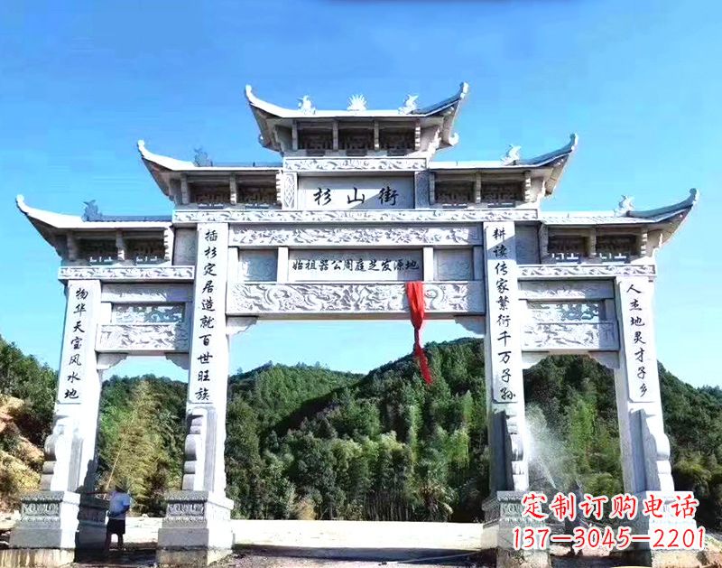 周口回族石雕牌坊,呈现精致原创雕塑