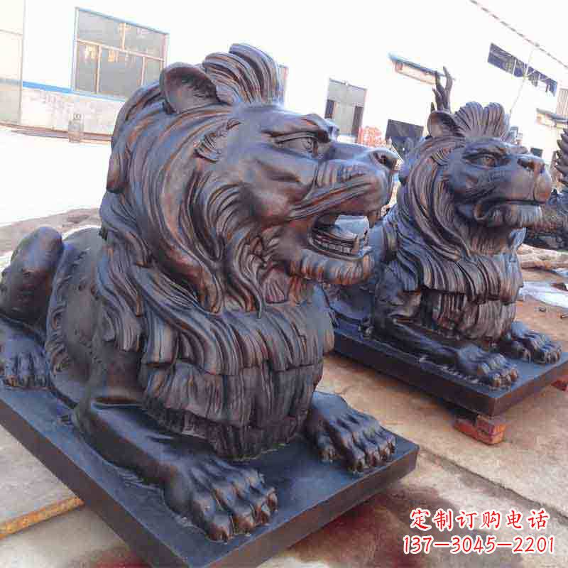 周口中领雕塑打造精致的狮子雕塑