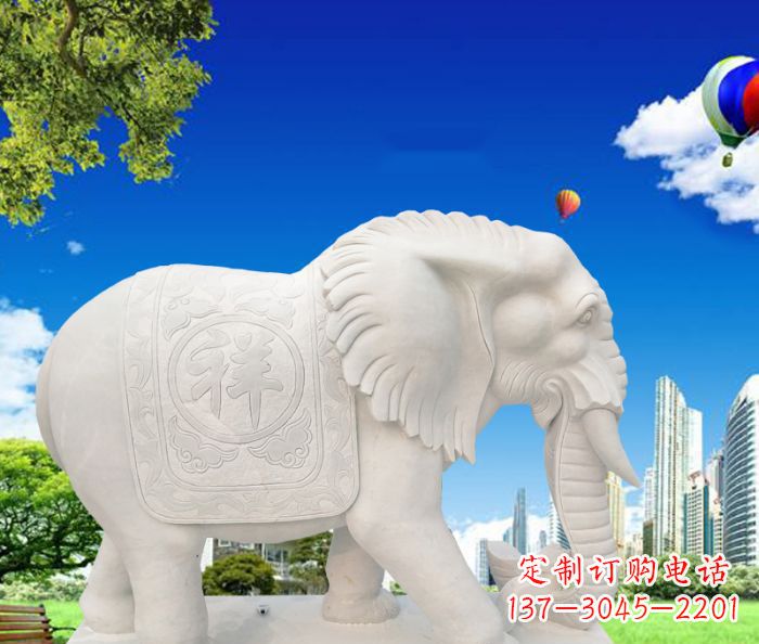 周口唯美大象石雕，祥和吉祥如意