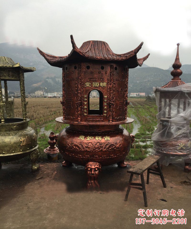 周口锻铜吉祥如意香炉雕塑