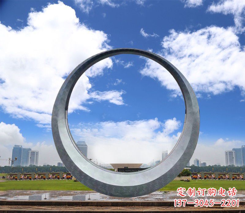 周口景观美化,中领雕塑不锈钢圆环雕塑