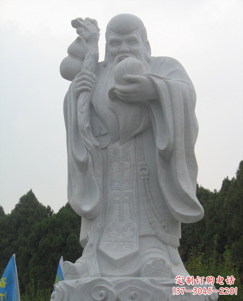 周口景区大理石老寿星雕塑