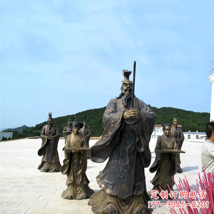 周口景区广场汉武帝刘彻祭天情景雕塑