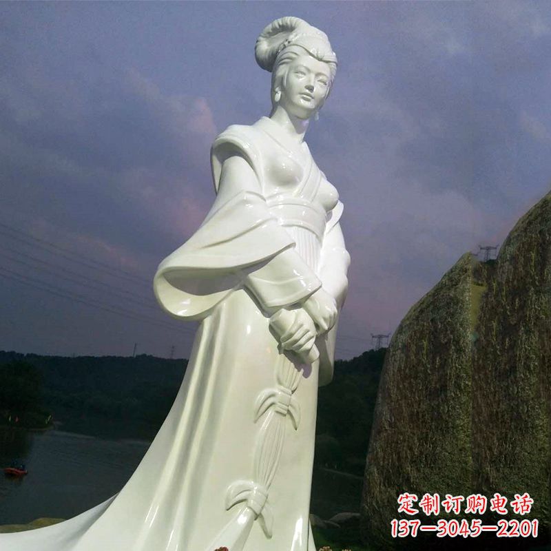 周口景区历史名人古代著名美女西施汉白玉石雕像