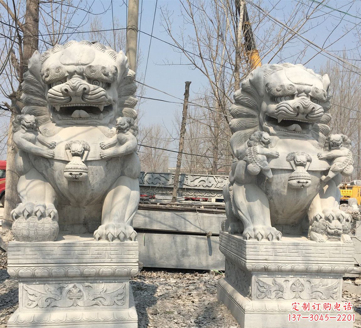 周口景区南方石狮子石雕 (2)