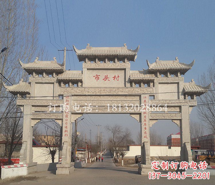 周口景区三门七楼石雕牌坊——精美绝伦的牌坊雕塑
