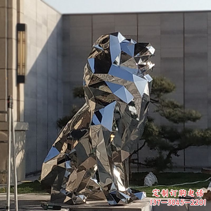 周口现代狮子雕塑,金属时尚与艺术完美结合