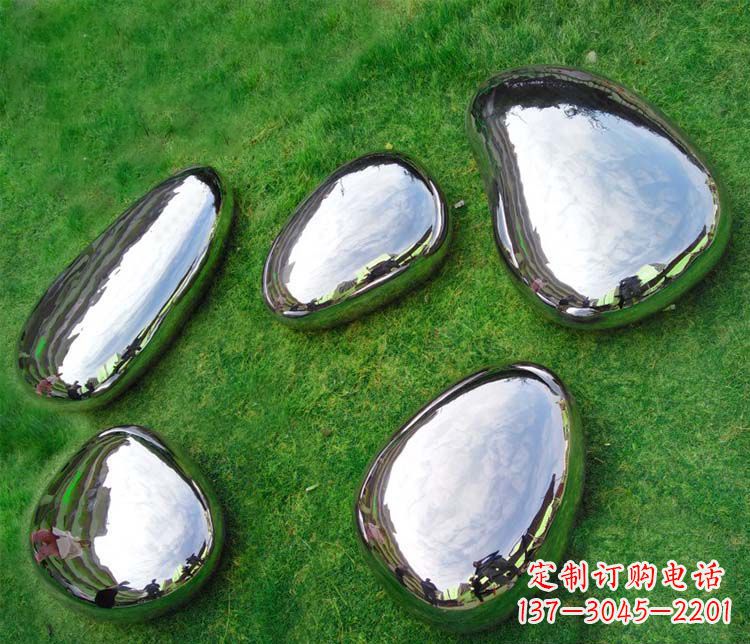 周口简约而优雅的镜面不锈钢水滴雕塑