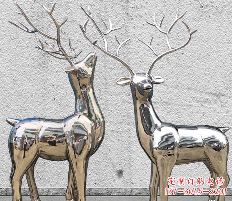 周口镜面不锈钢小鹿雕塑