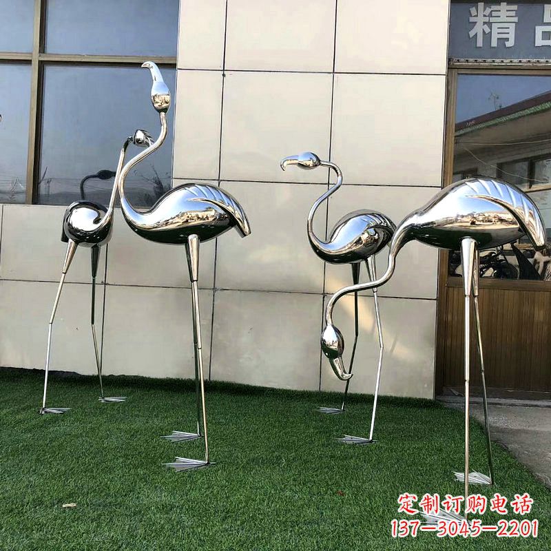 周口镜面火烈鸟不锈钢雕塑