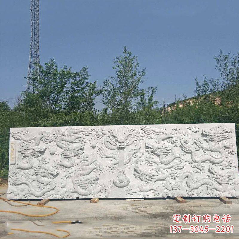 周口九龙壁汉白玉浮雕,让艺术墙面独具特色