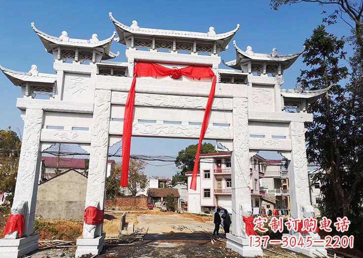 周口九襄石雕牌坊:专业定制精美牌坊雕塑