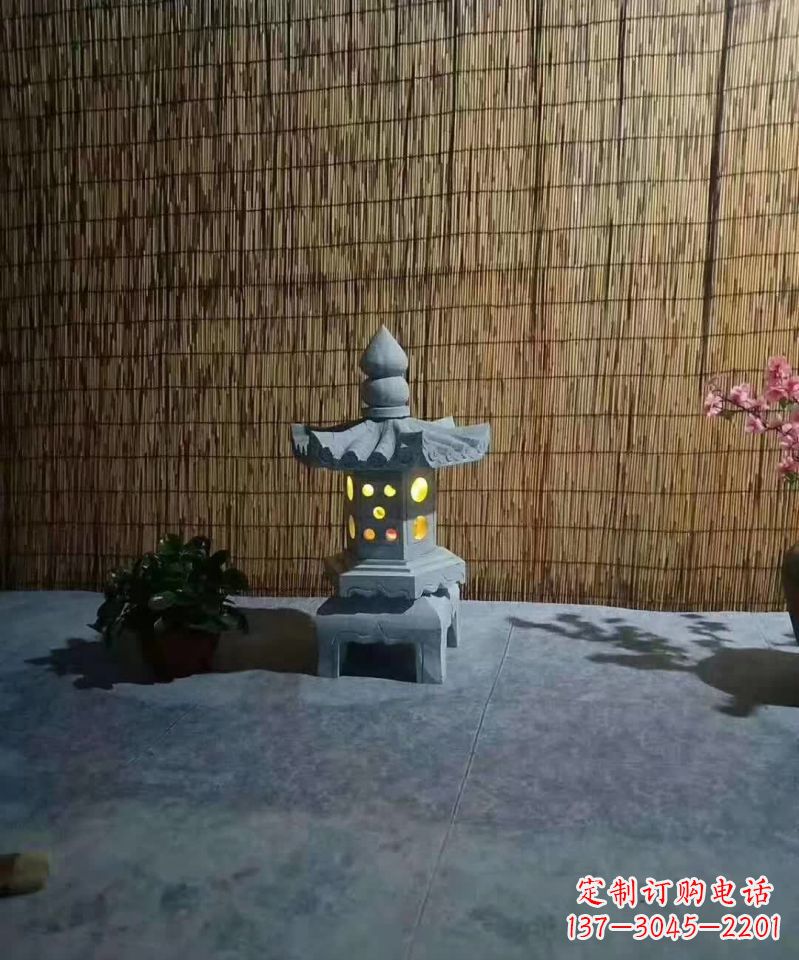 周口专业设计、制作酒店石灯雕塑