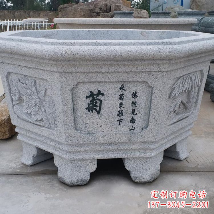 周口精美砂岩花盆雕塑,点缀精致家居