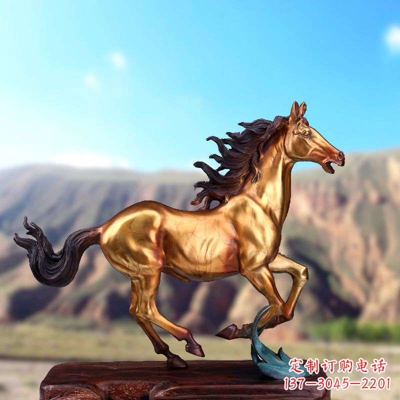 周口烤漆铜动物雕塑，精美马雕