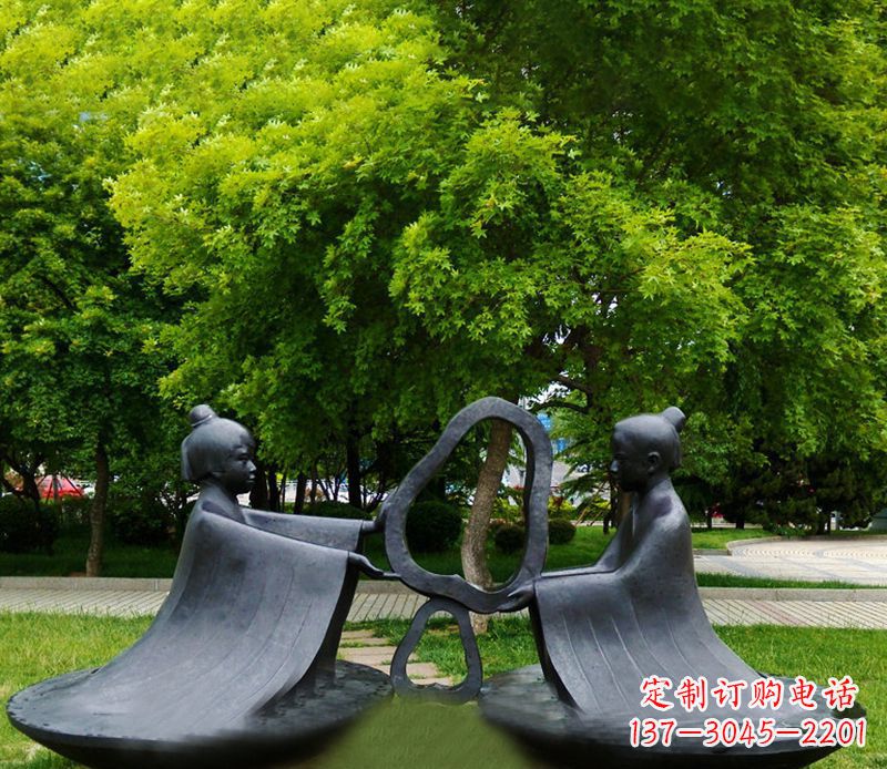 周口象征着智慧与信仰的孔融铜雕