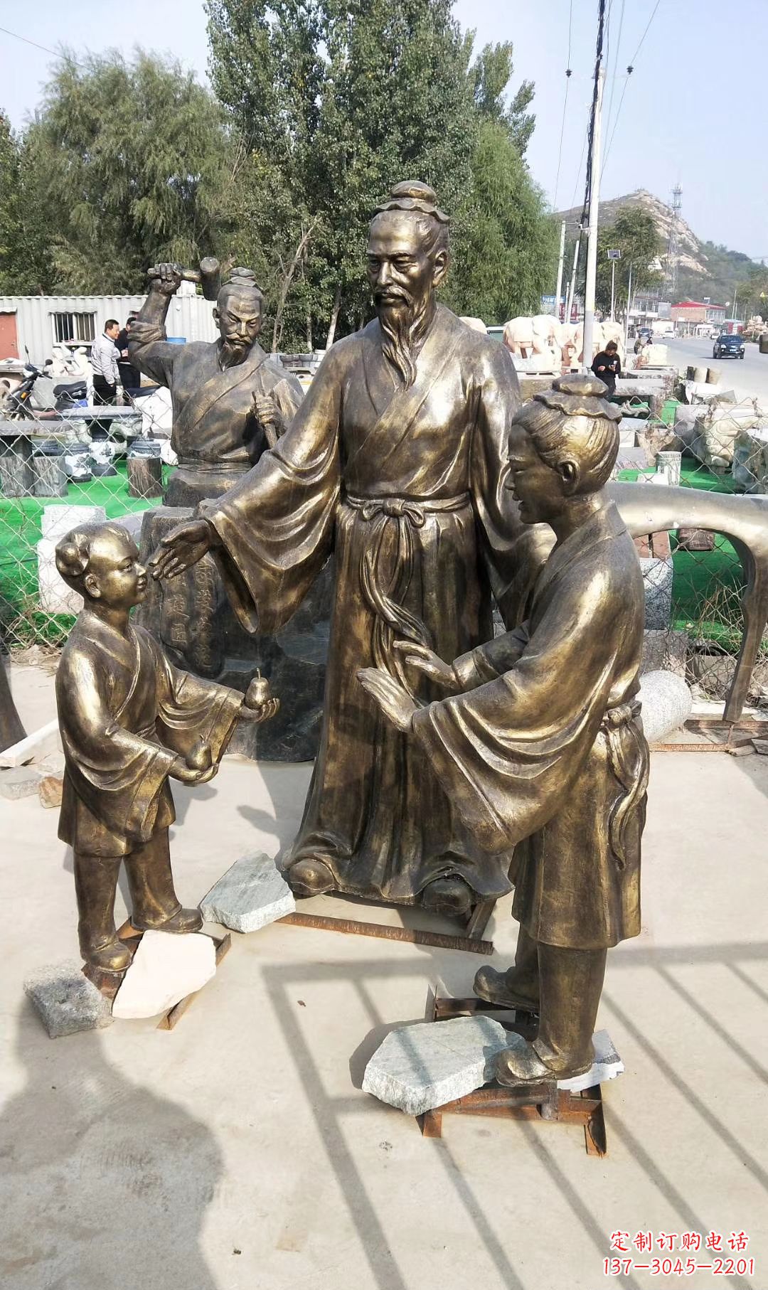 周口孔融让梨人物雕塑,传承名家之美