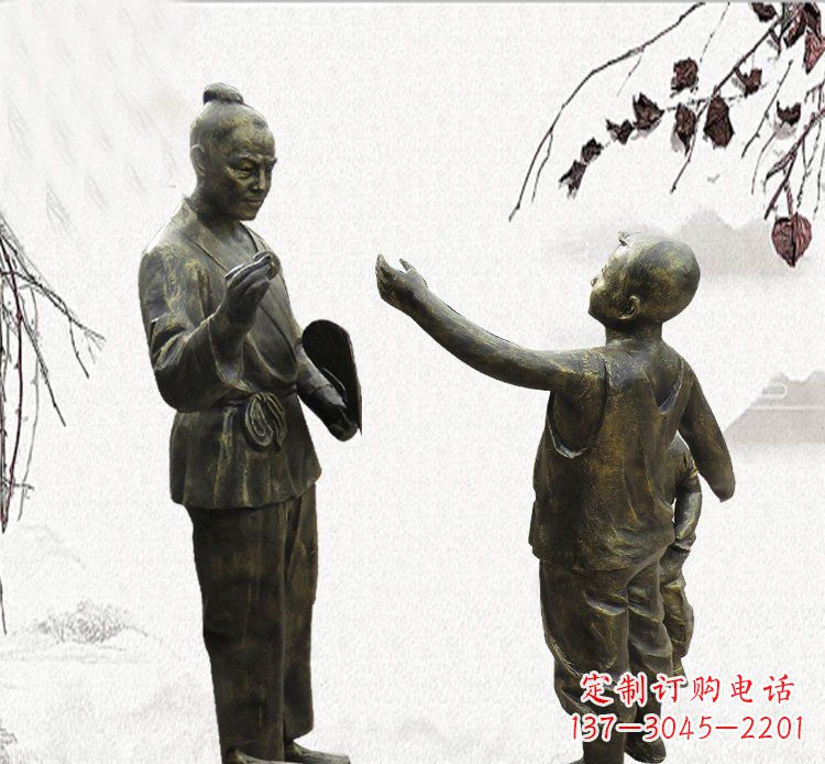 周口孔融让梨铜雕,专业定制高品质
