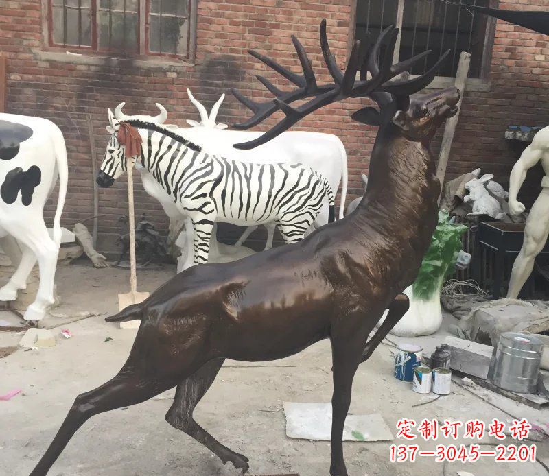 周口羚羊公园动物铜雕