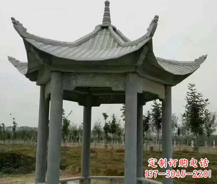 周口六角石雕凉亭 (3)