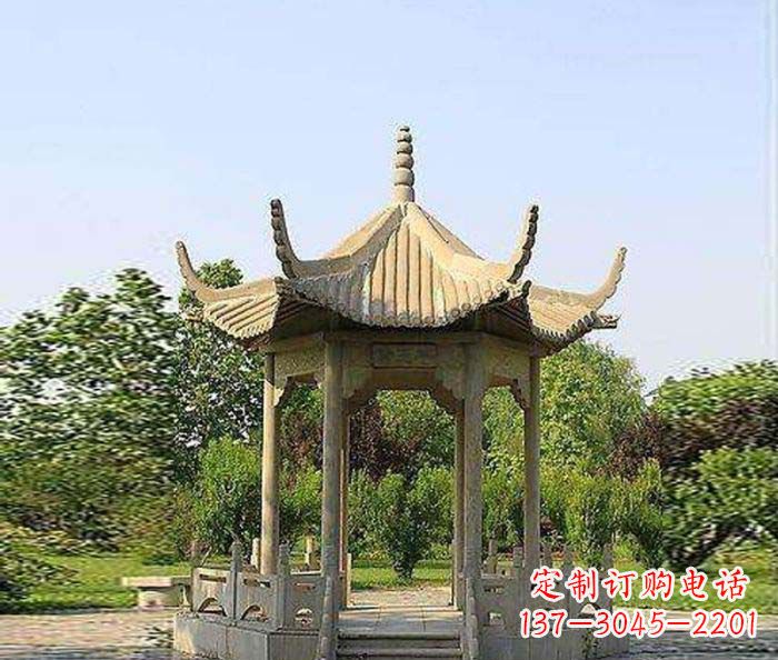 周口六角石雕凉亭 (6)