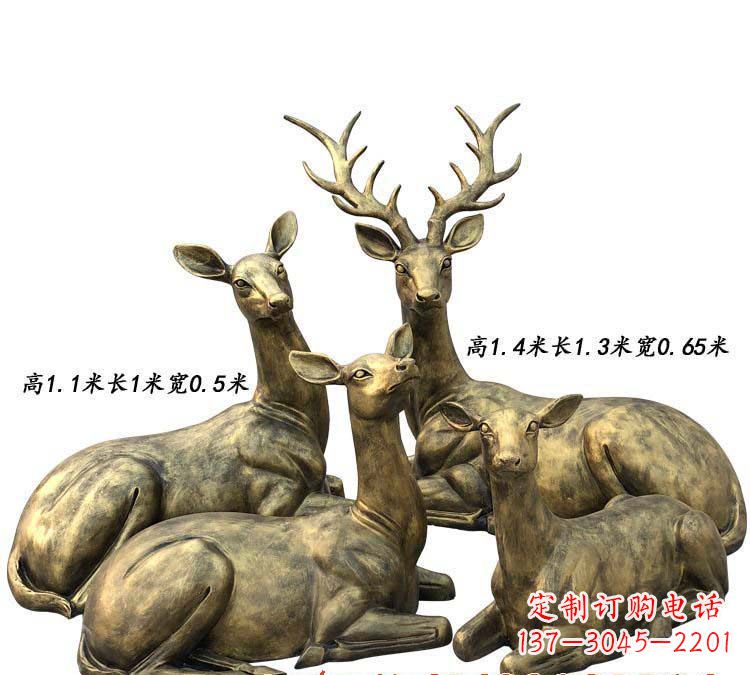 周口精致鹿群铜雕,雕刻出无可比拟的优雅