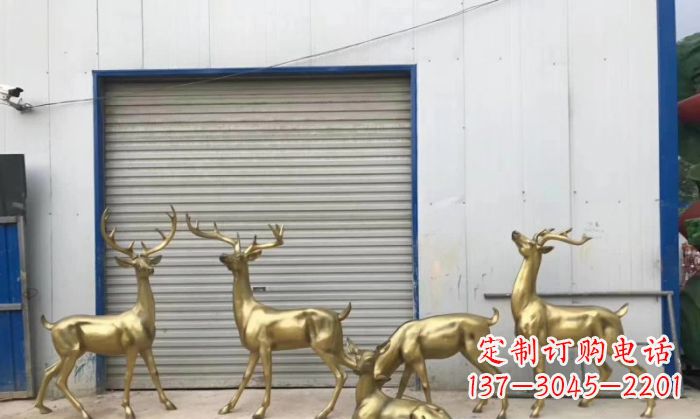 周口高贵典雅的鹿群铜雕