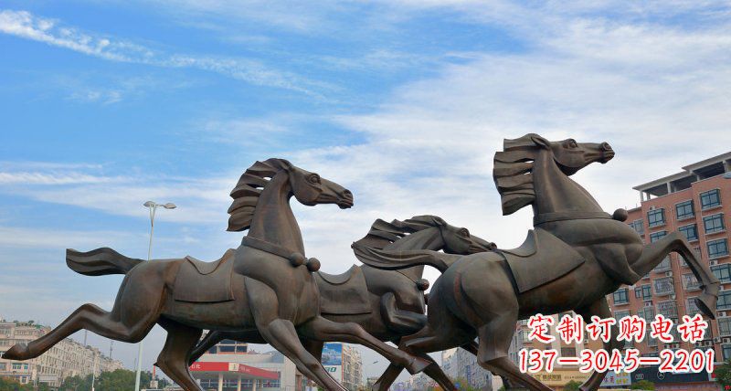 周口马广场动物铜雕塑