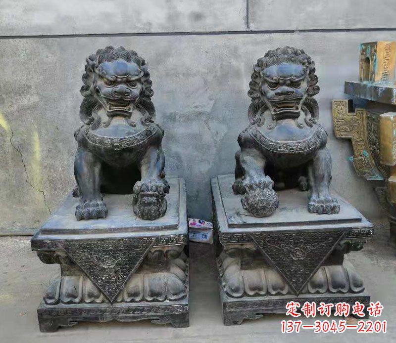 周口狮子雕塑,象征霸气的家门口装饰