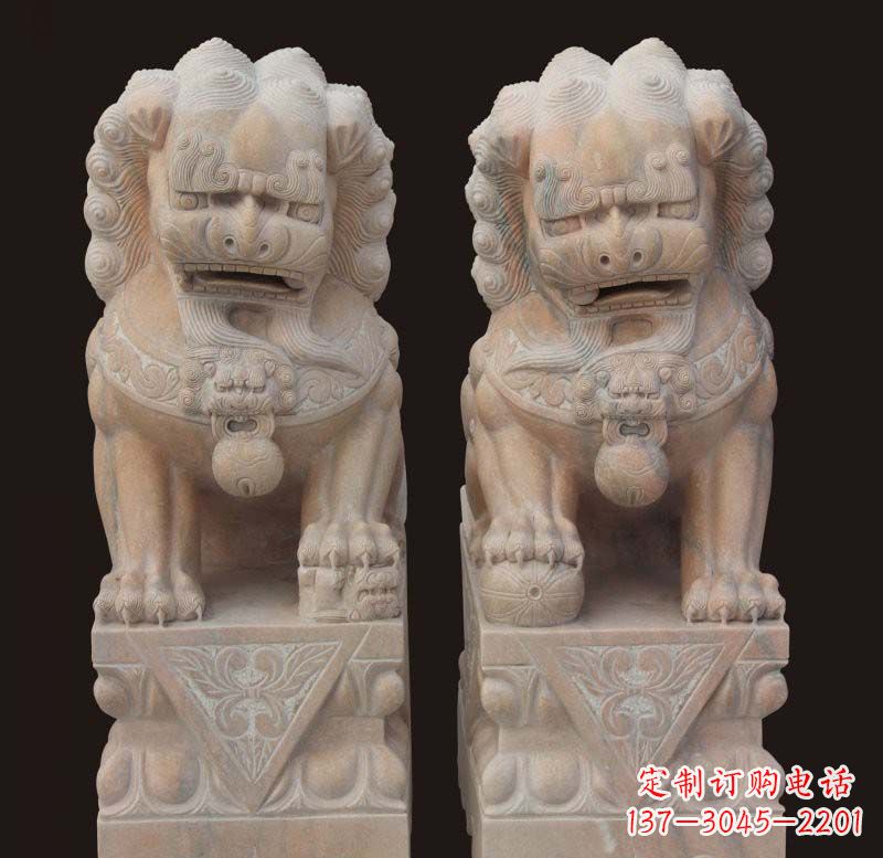 周口传统石狮子雕塑,精美绝伦
