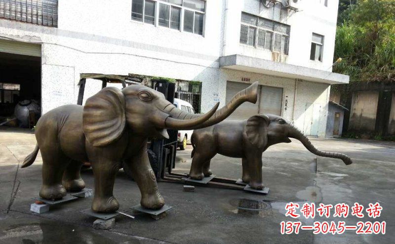 周口门口大象动物铜雕